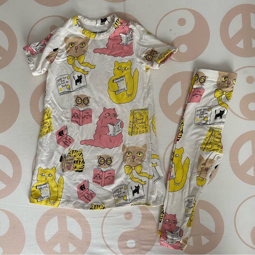 Mini Rodini Book Cats Dress Set 😻📖